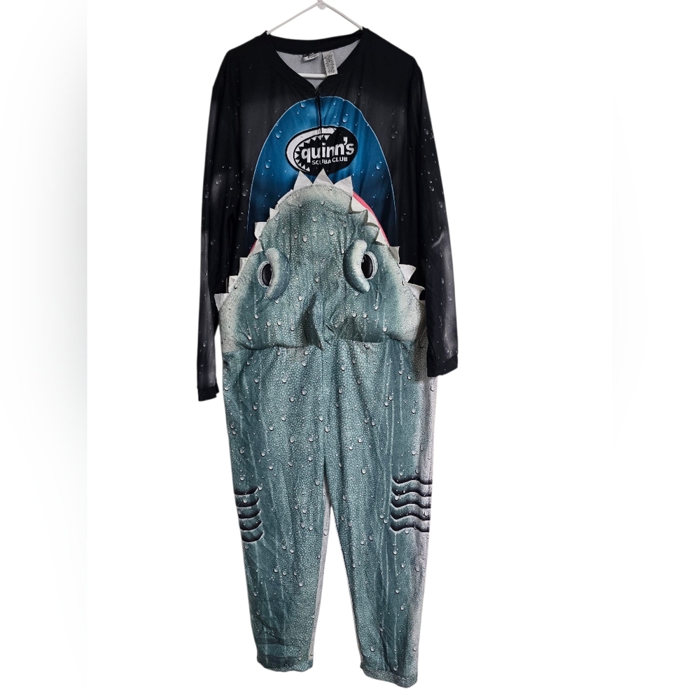 Briefly Stated Shark Eats Man Costume Union Suit Quinn's Scuba Club One pc Adult